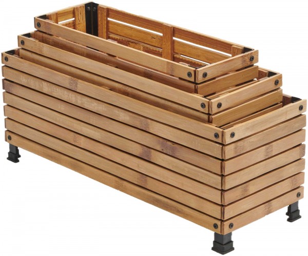 Pflanzkübel rechteckig - 3er Set gestapelt